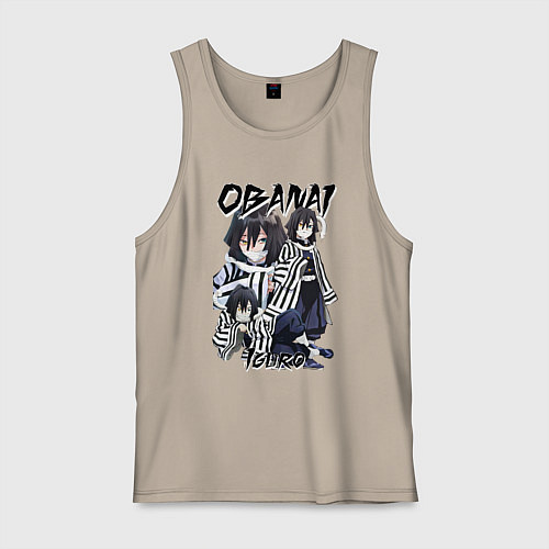 Мужская майка Клинок рассекающий демонов Obanai Iguro / Миндальный – фото 1