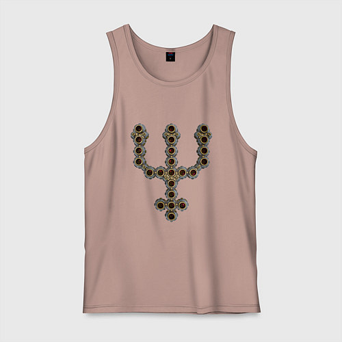 Мужская майка Astrological symbol planet neptune metal antique / Пыльно-розовый – фото 1