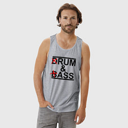 Майка мужская хлопок Drum and bass color, цвет: меланж — фото 2
