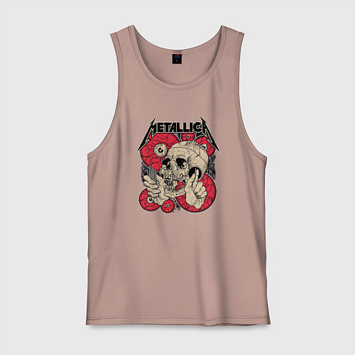 Мужская майка Металлика дизайн / Пыльно-розовый – фото 1
