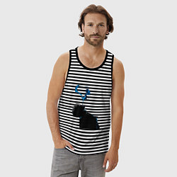 Майка мужская хлопок Три дня дождя постер, цвет: черная тельняшка — фото 2