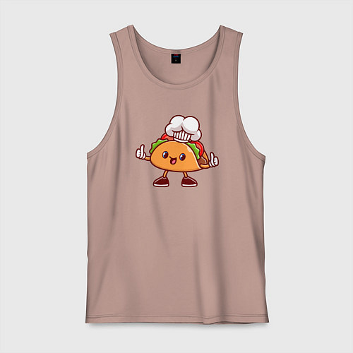 Мужская майка Тако повар / Пыльно-розовый – фото 1