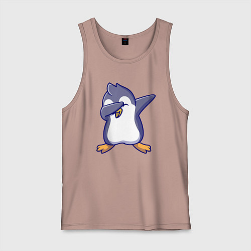 Мужская майка Dab penguin / Пыльно-розовый – фото 1