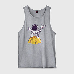 Майка мужская хлопок Вперёд в космос, цвет: меланж