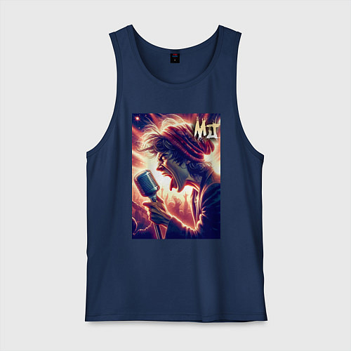 Мужская майка Mick Jagger is vocalist of the Rolling Stones / Тёмно-синий – фото 1