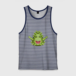 Мужская майка Cartoon monster with spikes green