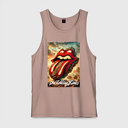 Майка мужская хлопок Rolling Stones - logo transformation, цвет: пыльно-розовый