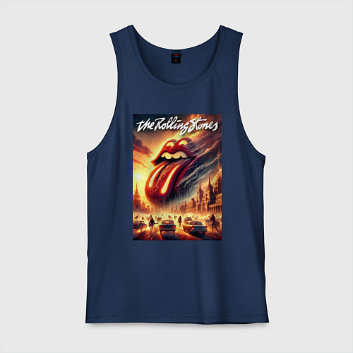 Мужская майка Logo of the Rollings Stones / Тёмно-синий – фото 1