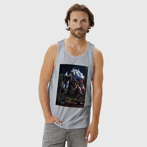 Мужская майка Робот в стиле Horizon / Меланж – фото 3