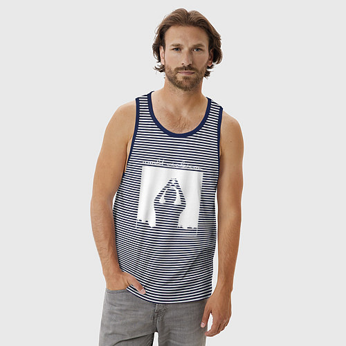 Мужская майка Depeche Mode world violation / Синяя тельняшка – фото 3