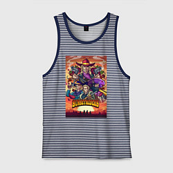 Майка мужская хлопок Sunsetriders, цвет: синяя тельняшка