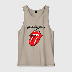 Майка мужская хлопок Rolling Stones - logo, цвет: миндальный