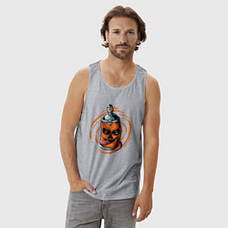 Майка мужская хлопок Graffiti smile, цвет: меланж — фото 2