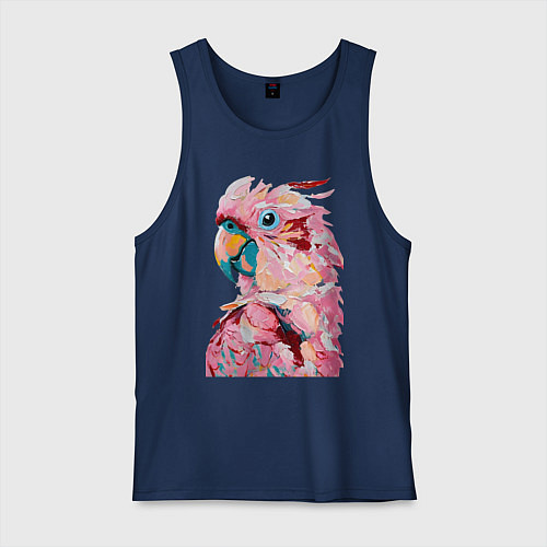Мужская майка Розовый попугай / Тёмно-синий – фото 1