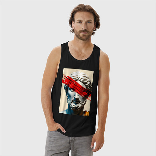 Мужская майка Штрих на античной статуе / Черный – фото 3