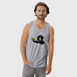 Майка мужская хлопок Мартышка с бананом, цвет: меланж — фото 2
