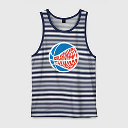 Майка мужская хлопок Oklahoma Thunder, цвет: синяя тельняшка