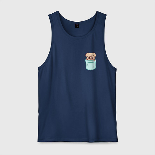 Мужская майка PuppyM in pocket / Тёмно-синий – фото 1