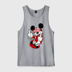 Майка мужская хлопок Микки маус - ни кого не слушай, цвет: меланж
