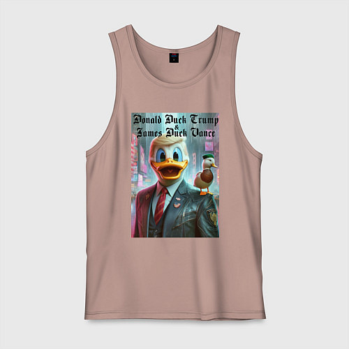 Мужская майка Donald Duck Trump and James Duck Vance / Пыльно-розовый – фото 1