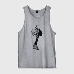 Майка мужская хлопок Black woman, цвет: меланж