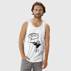 Майка мужская хлопок Моё любимое кофе, цвет: белый — фото 2