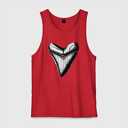 Майка мужская хлопок Зуб мегалодона, цвет: красный