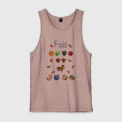 Майка мужская хлопок Stardew Valley fall, цвет: пыльно-розовый