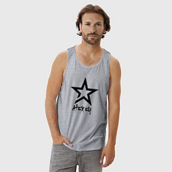 Майка мужская хлопок Алексей - звезда, цвет: меланж — фото 2