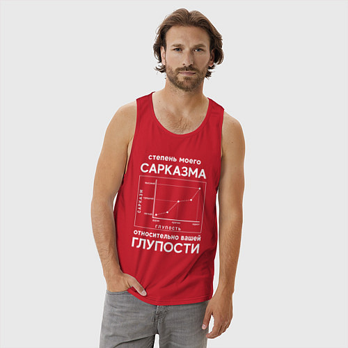 Мужская майка График сарказма / Красный – фото 3