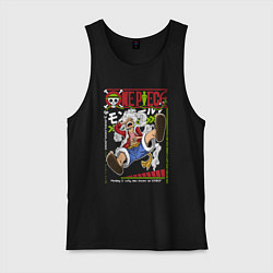 Майка мужская хлопок Ванпис Монки Д Луффи, цвет: черный