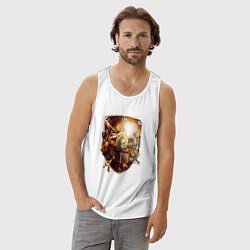 Майка мужская хлопок Order of the Sanctified Shield Warhammer, цвет: белый — фото 2