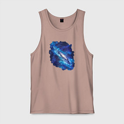 Майка мужская хлопок Галактика и звёзды, цвет: пыльно-розовый