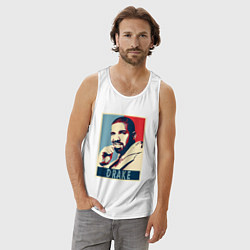 Майка мужская хлопок Drake obey, цвет: белый — фото 2