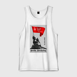 Майка мужская хлопок Знамя победы над рейхстагом, цвет: белый