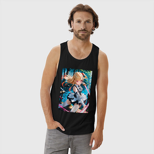 Мужская майка Марин Китагава косплей Асуны Юки / Черный – фото 3