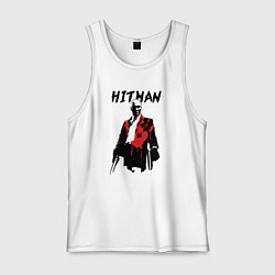 Майка мужская хлопок Hitman - 47, цвет: белый