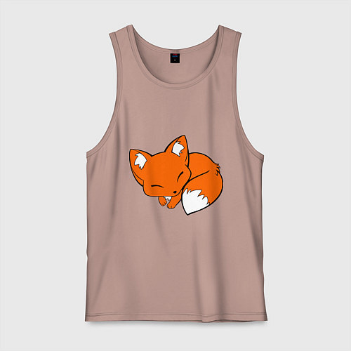 Мужская майка Спящий лисёнок / Пыльно-розовый – фото 1