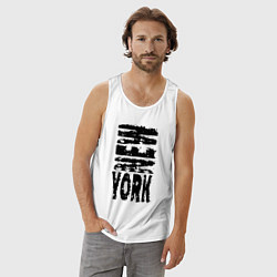 Майка мужская хлопок New York - USA, цвет: белый — фото 2