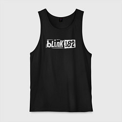 Майка мужская хлопок Blink 182 трафарет белый, цвет: черный
