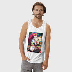 Майка мужская хлопок Джесси и Мяут на пикнике, цвет: белый — фото 2