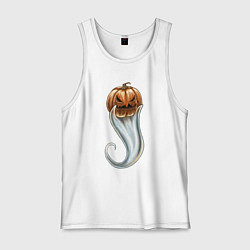 Майка мужская хлопок Дух тыквы, цвет: белый