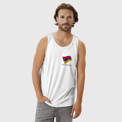 Майка мужская хлопок Я Арменин - патриотизм, цвет: белый — фото 2