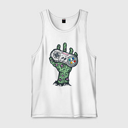 Майка мужская хлопок Компьютерная жизнь в руках, цвет: белый