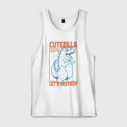Майка мужская хлопок Cutezilla lets destroy, цвет: белый