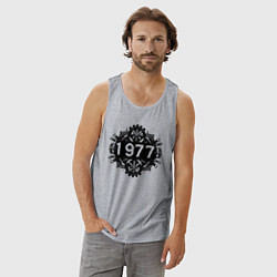 Майка мужская хлопок Механический год 1977, цвет: меланж — фото 2