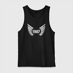 Майка мужская хлопок Белые крылья 1987, цвет: черный