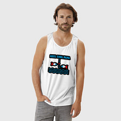 Майка мужская хлопок Reel cool papa, цвет: белый — фото 2