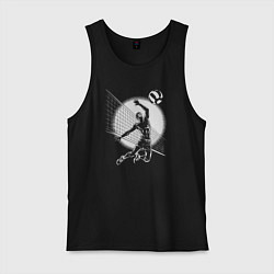 Майка мужская хлопок Атака над сеткой, цвет: черный