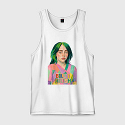 Майка мужская хлопок Билли Айлиш коллаж, цвет: белый